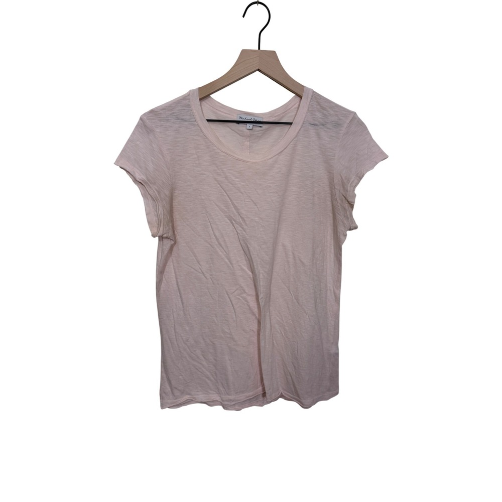 Michael Stars Supima Cotton Slub Tee Blush Pink Made USA T Shirt